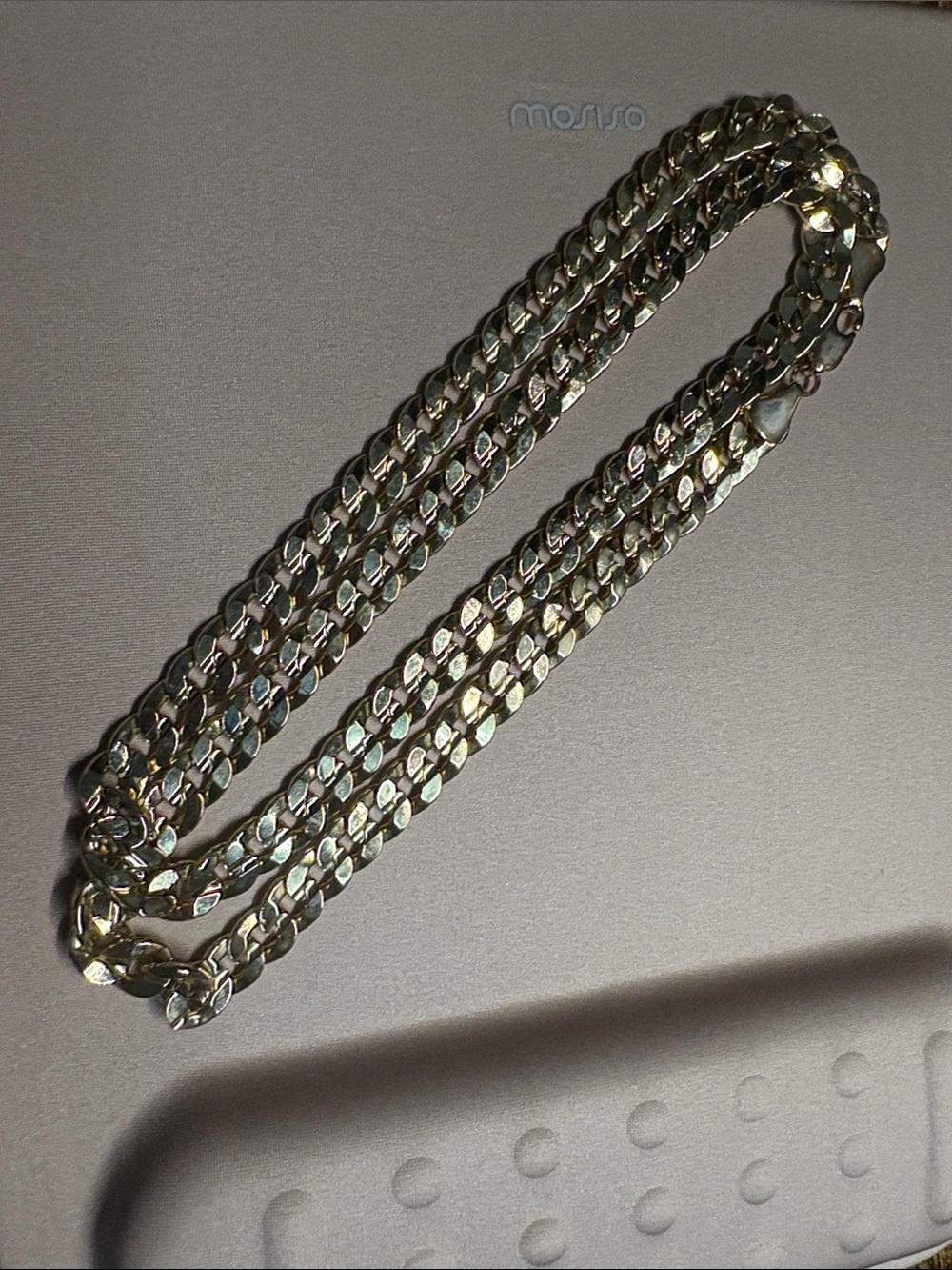 Men’s 14” 14K Electroplated Gold Cuban Link Chain Necklace - Picture 6 of 6